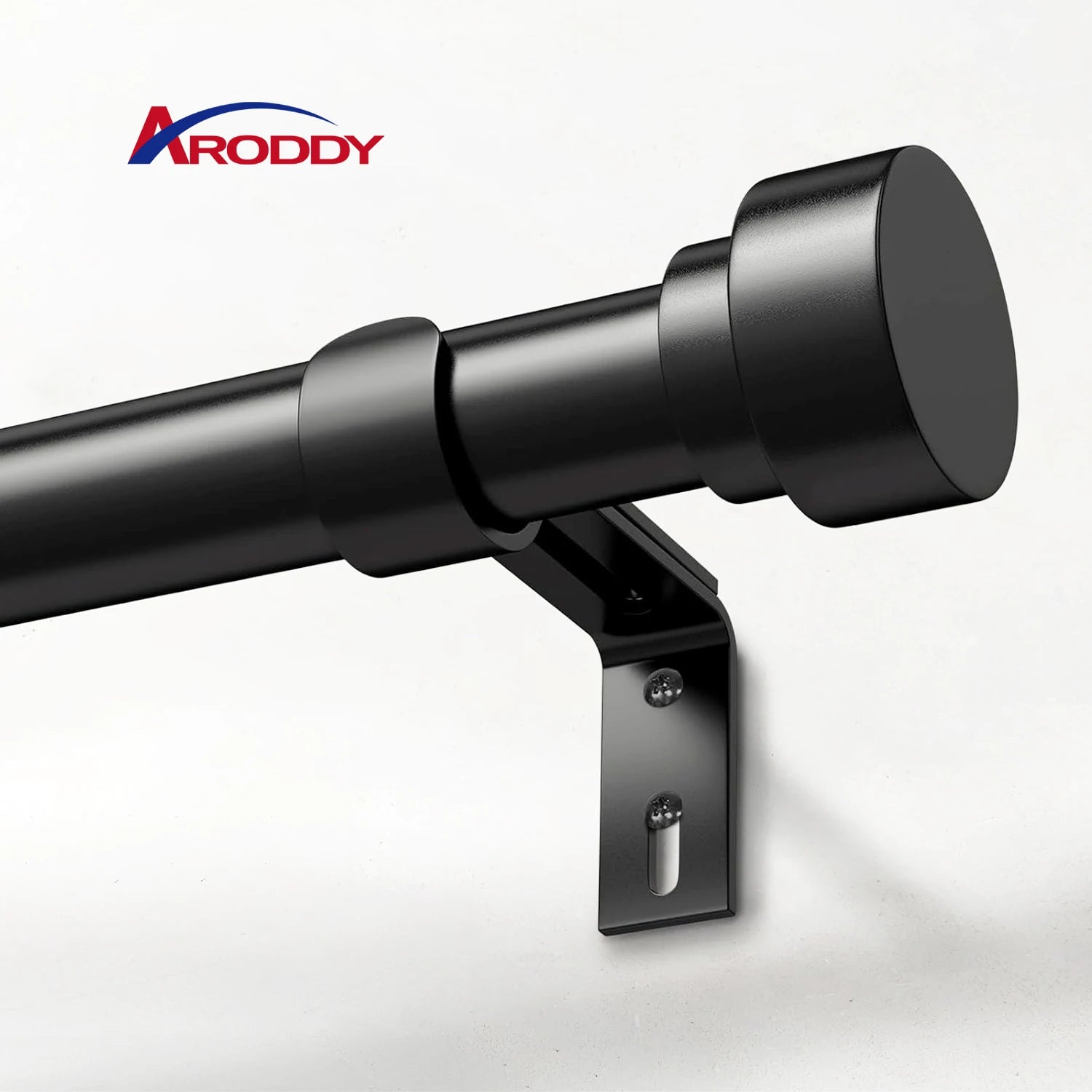 ARODDY Heavy Duty 48-84 Inch Window Curtain Rod Silver Metal Extendable Factory Model Industrial Roman Iron Steel Bar