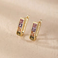 Joyeria Timeless 18K Laminated Gold Plated Brass Hoop Earrings With Cubic Zirconia for Wholesale Earrings Women