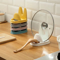 HelloWorld Creative Plastic Multi-functional Kitchen Supplies Shelf Spoon Storage Rack Kitchen Pot Lid Rack Kitchen Utensils