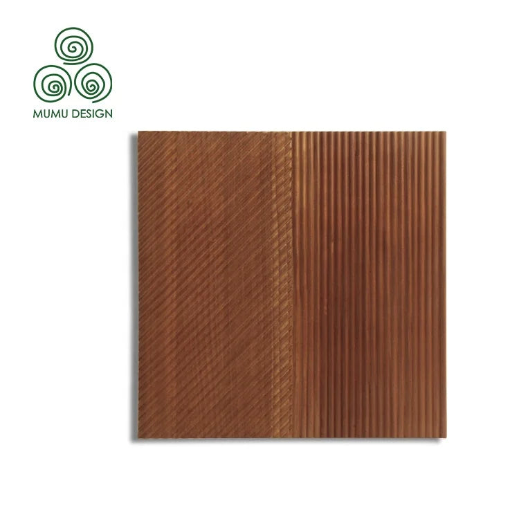 MUMU 3D Modern Unique Customization Composite Fence Natural Wall Flexible Fluted Wood Panels