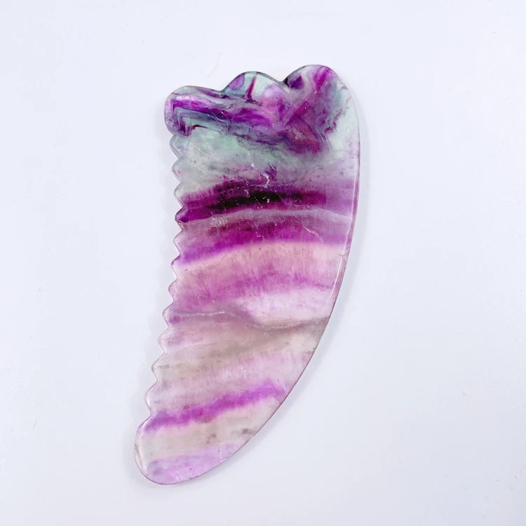 Huiying OEM / ODM Face Slimming Crystal Fluorite Body Scraping Massage Tool Board Guasha Claw Gua Sha