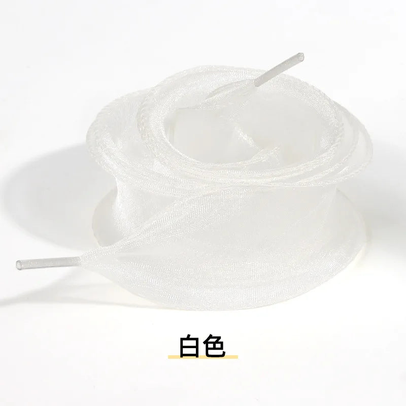 3.5cm Wide Women Fashion Satin Ribbon Shoelaces Shoe Laces Shoe Strings