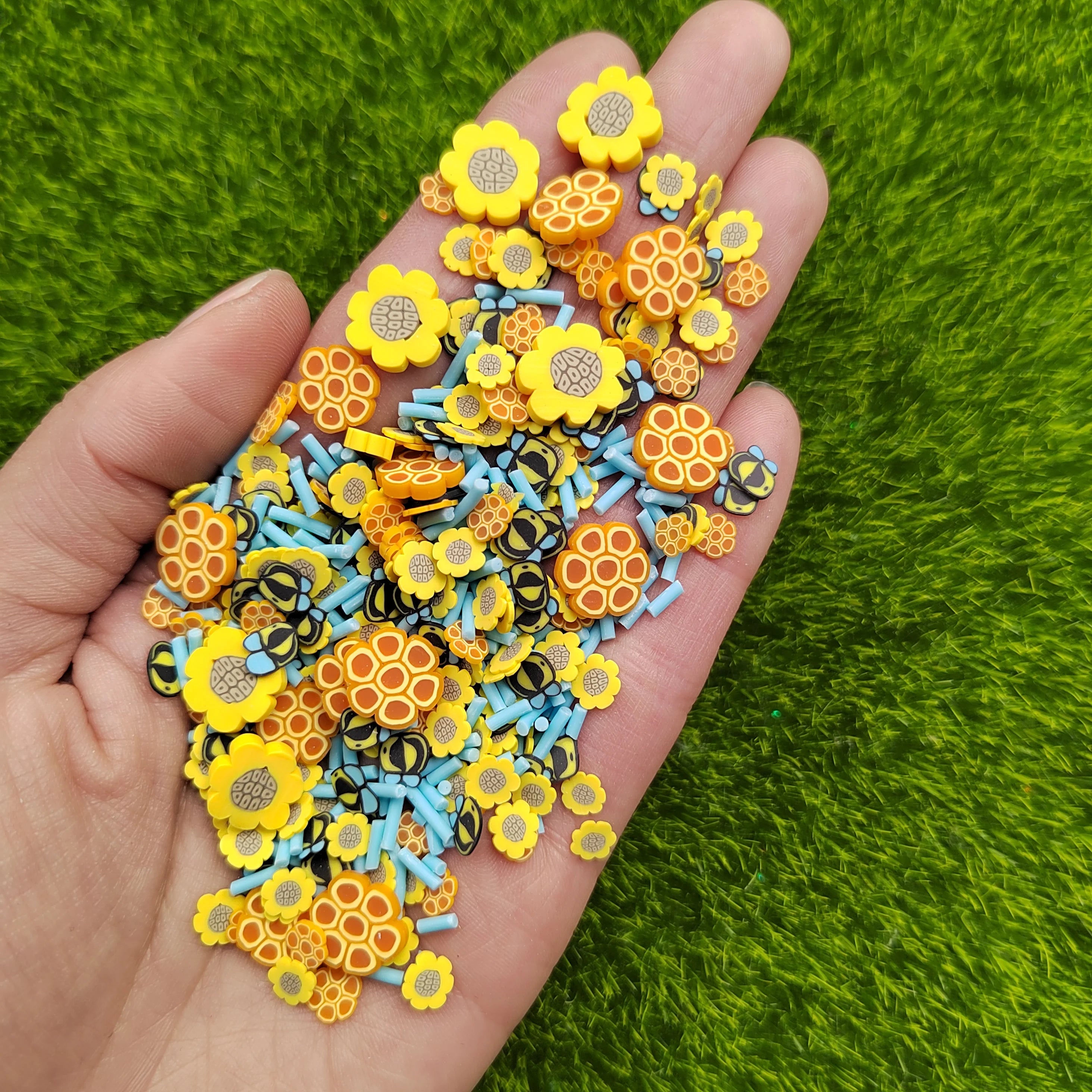 Polymer Clay Sunflower Honey Bee Slice Mix Sprinkles Love Confetti for Crafts Making DIY