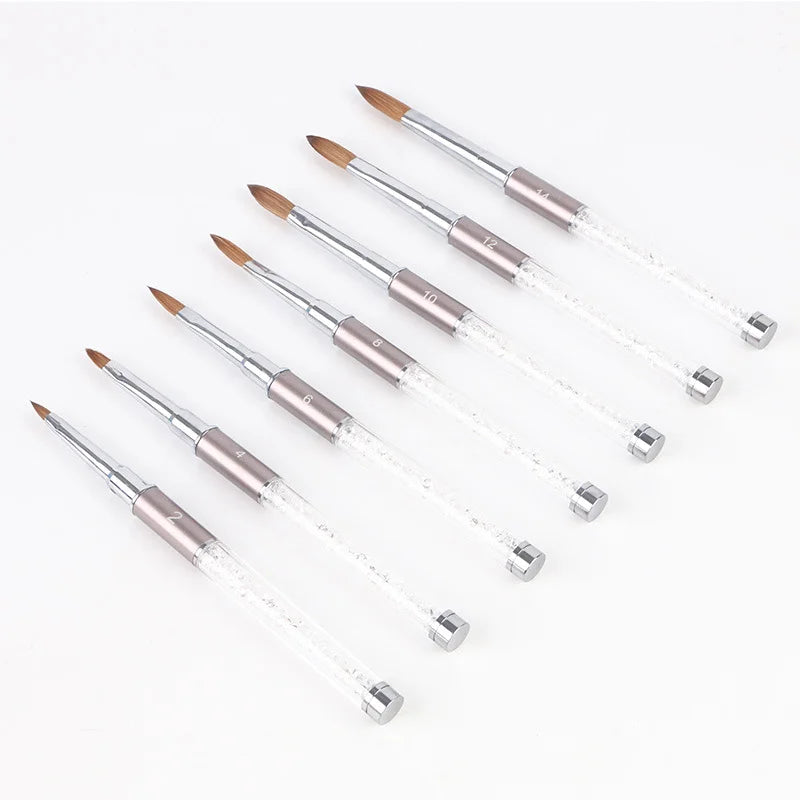 High Quality Kolinsky Nail Brush Multiple Painted Crystal Hair Models