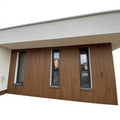 Waterproof Fireproof Brushed 3D Decorative Exterior WPC Wall Panel Outdoor Great Wall Cladding 18mm Teak Asian Style Anti-slip