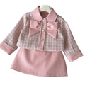 Western Style Long Sleeves Girl Suit Elegant Kid Set Dress Party for 6 Y Exquisite Top+mini Skirt for Kids Clothing Sets
