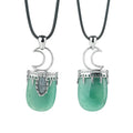 Mixed Color Stone Pendants Moon Shaped Healing Crystal Chakra Gemstone Charms for Jewelry Making
