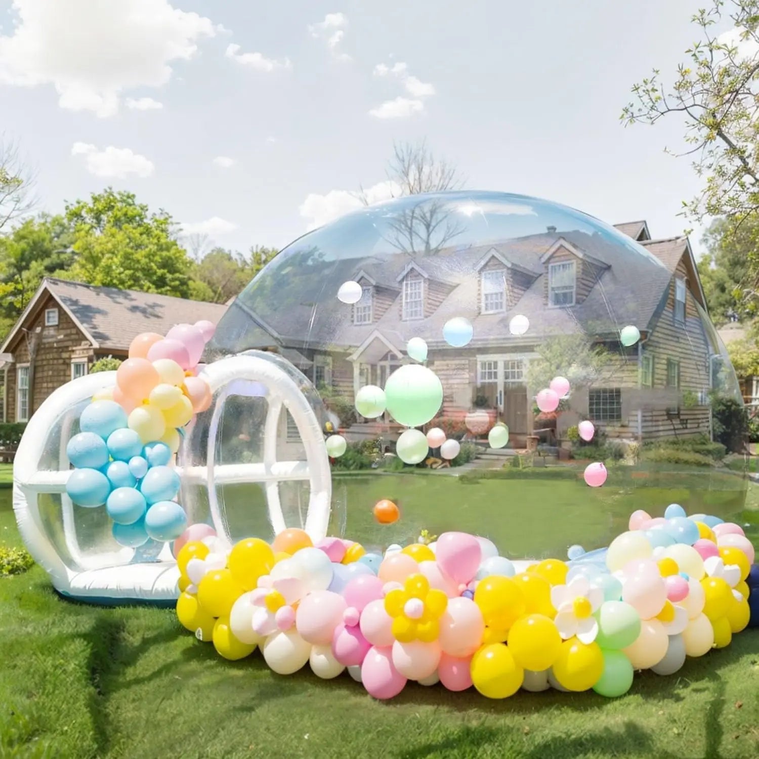 10/13/16ft Inflatable Bubble House Commercial Grade Tarpaulin PVC Dome Tent for Kids Party Commercial/Outdoor/Backyard/Garden