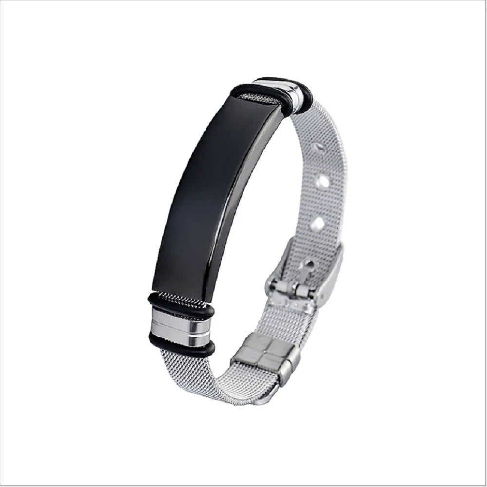 Fashion Adjustable Stainless Steel Chain Bracelet Band Charm Bracelets for Men Cross Jewelry China Manufacturer Supplier