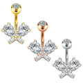 Cz butterfly Belly Rings for Women 3 Colors Mix Wholesales Cheap Price Belly Navel bar Factory Saless Belly Button Rings Navel P