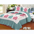 Microfiber Cotton Quilted Bedspread with Floral Pattern for Home Use Festive Christmas Bedding