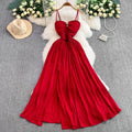 SML Summer Camisole Dress Pleated Design a Waist Cinching Light Luxury Dress