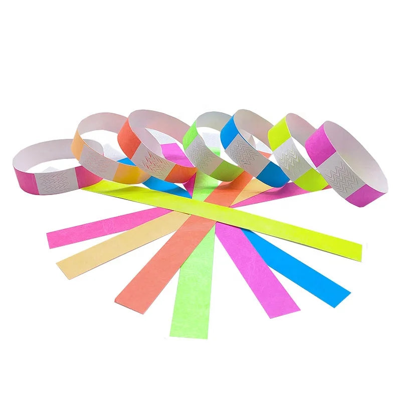 Cheap One Time Use Waterproof Sheets Inkjet Printable Neon Color Paper Tyvek Wristbands & Bracelets & Wrist Band