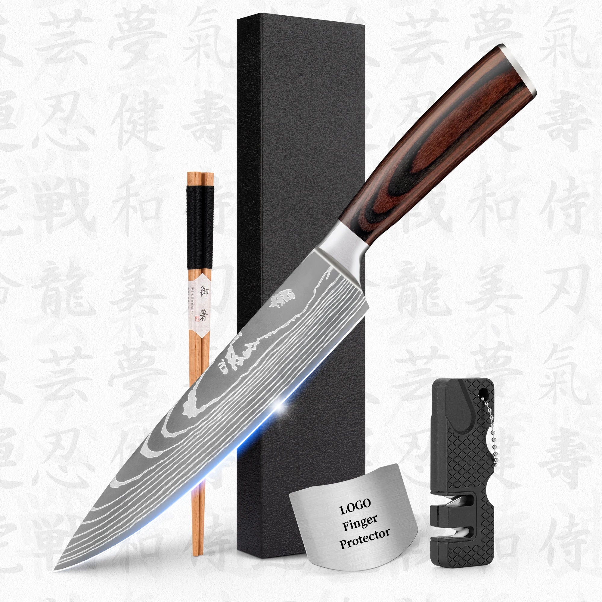 10% Off Brown Pakka Wood Handle 8 Inch 67 Layers VG10 Japanese Luxury Kitchen Knives Damascus Steel Chefs Knives With Gift Box