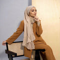2022 Fashion Luxury Chiffon Hijabs Ruffle Hijab Plain Chiffon Scarf Muslim Shawls Chiffon Ruffle Hijab