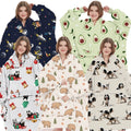 China Factory European-American Style Oversized Winter Hooded Sherpa Blanket Custom Luminous Design 100% Polyester Lightweight