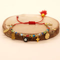 Go2boho Evil Eye Charm Golden Beaded Bracelet Women Pulsera Jewelry Boho Handmade Friendship String Colorful Glass Bead Bracelet