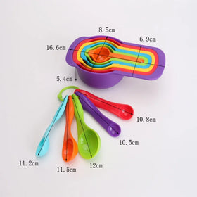 Colorful 250ml Digital Kitchen Cube Measuring Cup Set Baking Tools Including Spoons and Cups