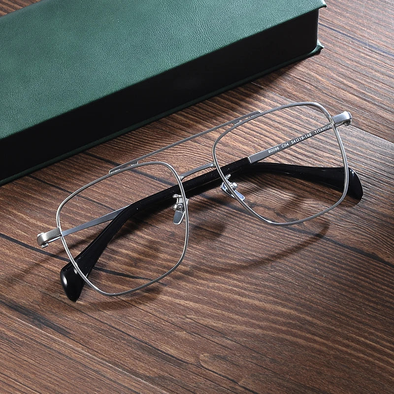 Luxury Titanium square Eyeglass Frame Designed in Japan Suitable for Men's Business Full Frame Eyeglass Frame
