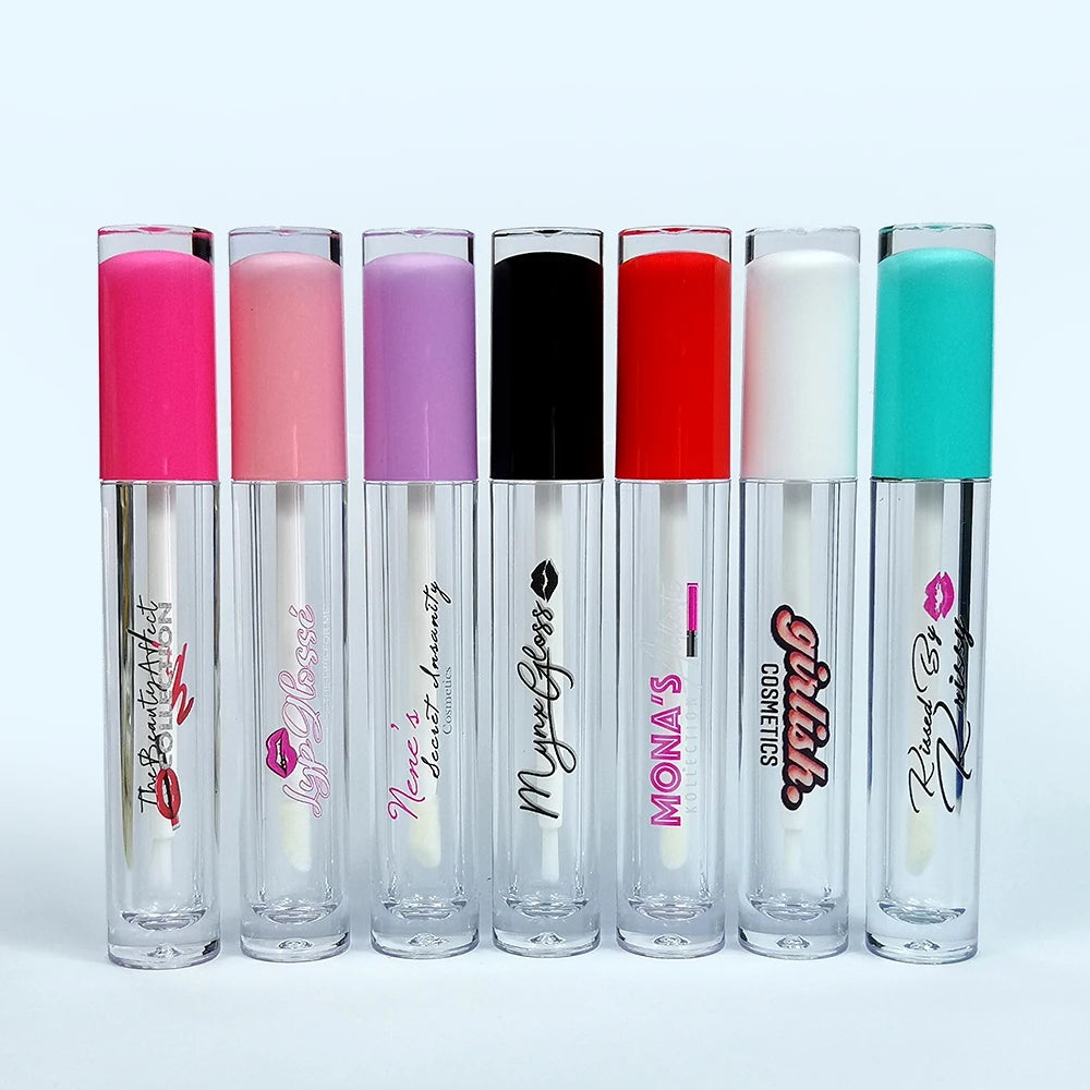 LOW MOQ 100PCS Custom LOGO 5ml Lipstick Container Empty Transparent Liquid Plastic Lipstick Tube With Applicator