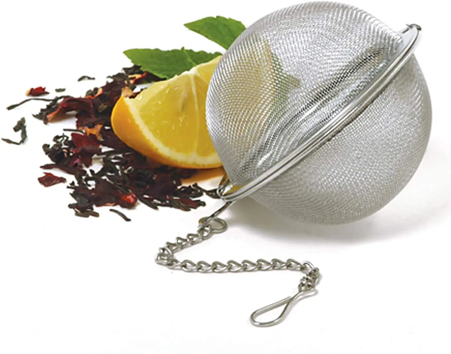 Stocked 4.5/5.5/7.5 Blooming Flower Tea Ball Infuser Stainer Set Chain Wholesales Kitchen Filter Mesh/Plastic/Metal/Silver