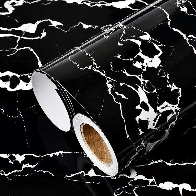 Black Waterproof 3D Marble Sticker Wallpaper Peel and Stick Self Adhesive Wallpaper Removable for Home Decoration
