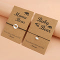 Stainless Steel Mama Bear Baby Bear Charm Bracelets Mom Mother and Child Back to School Jewelry Mother's Day Gifts for Kids