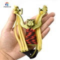 PIAOYU Outdoor Powerful Tiger Alloy Slingshot with Metal Steel and Rubber Band Compass Shooting Features for Hunting