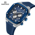 NAVIFORCE 8037 SBEBE Blue Fumed Silica Big Dial Small Three Needle Quartz Watch for Men Business Male Wrist Watch Factory Custom