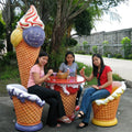 Outdoor Custom Furniture Colorful Waterproof Ice Cream Table and Chairs for Cafe Decor