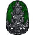 Certified Grade a Natural Ink Green Jadeite Tara Guanyin Buddha Statue Jade Pendant Ice Seed Pendant Jade Pendant Wholesale 1