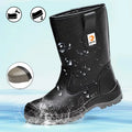 High Quality S2 High Heel Construction Safety Shoes Nubuk Genuine Leather PU Composite Breathable Security Boots Industrial Use