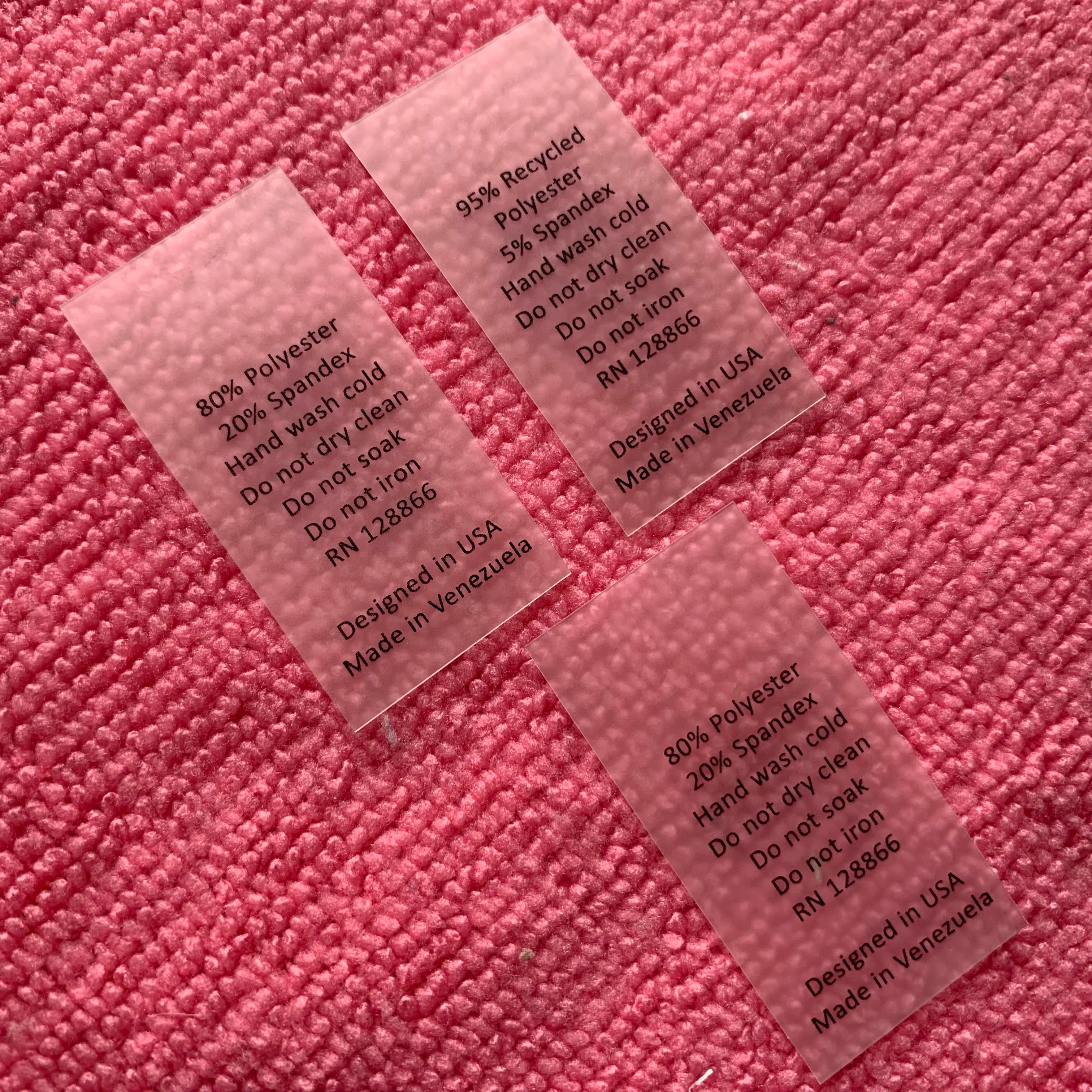 Super Quality Transparent TPU Label for Swimsuitcustom Washing Instruction TPU Printing Care Labels for Swimwear