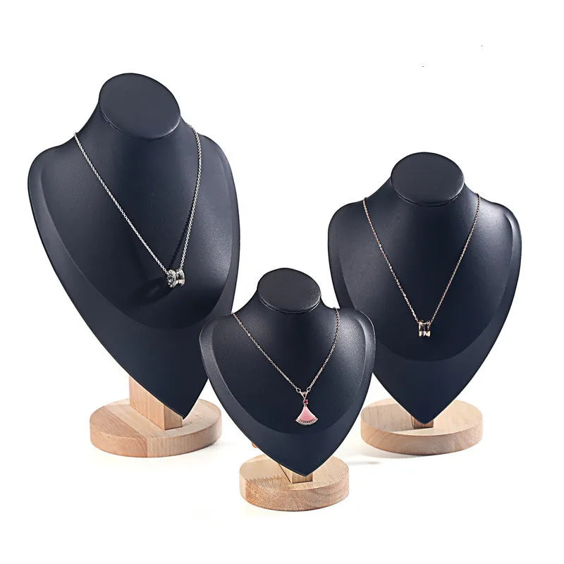 Dark Green Portrait Rack Ring Box Luxury Necklace Model Neck Display Necklace Rack Necklace Window Display Props