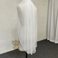 QUEENSGOWN Latest Luxury Short Crystal Beaded Bridal Veil Ivory Exquisite Hand Made Beaded Pearl Bridal Veil