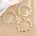 Wholesale Gold Plated Classic Beaded Bracelets for Women Freshwater Elastic Pearls Anniversary Wedding Parties Jewelry Gift Idea