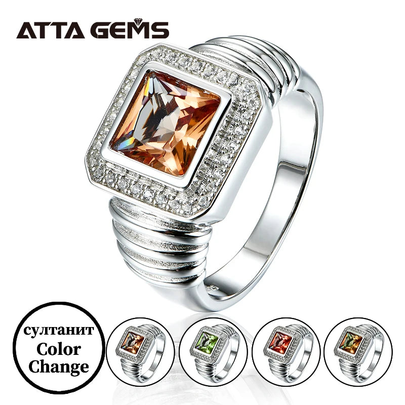 3 Carats Diaspore Zultanite Gemstone Rings 100% Solid 925 Sterling Silver Sultanite Rings for Men and Women  Engagement