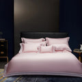 ODM/OEM pink Satin Cotton Pillow Sham Simple Bed Linen Soft Comforter Cover Solid Color Bedding Set