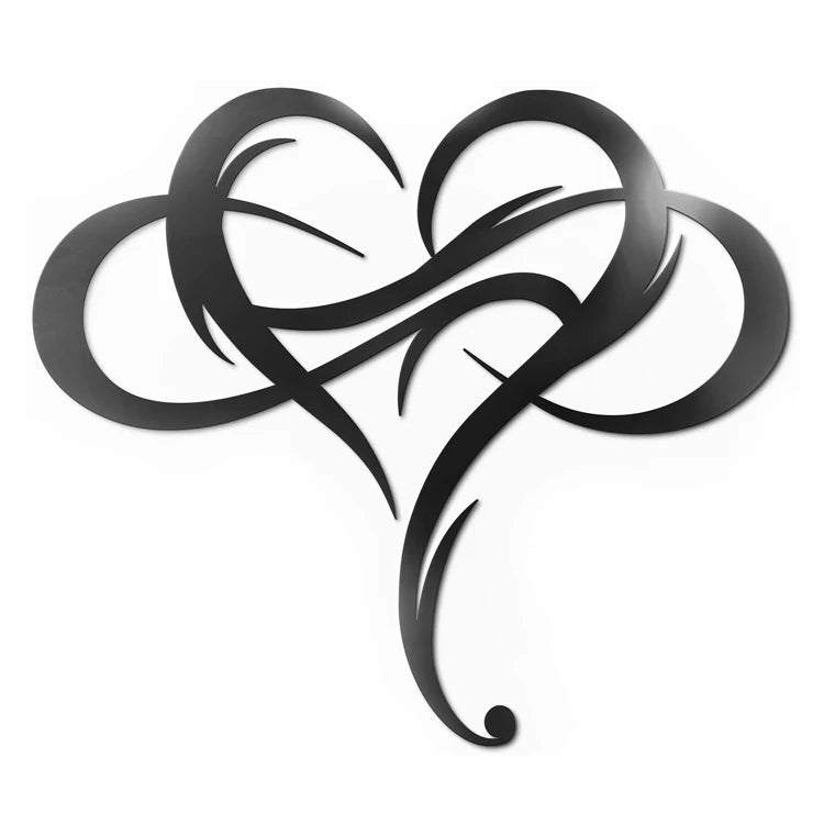 Custom Love Sign Plaque Steel Art Geometric Wall Decoration Infinity Heart Metal Wall Decoration