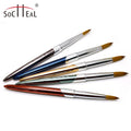 Professional Custom Logo Nail Art Brushes Luxury 100% Kolinsky Acrylic Nail Brush Metal Handle Crimped for Acrylic Powder