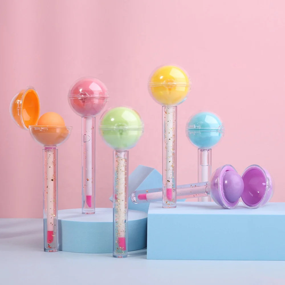 Wholesale Lip Oil Honey Cute Private Labels Kids Mini Lipgloss Shiny Color Christmas Candy Lip Gloss