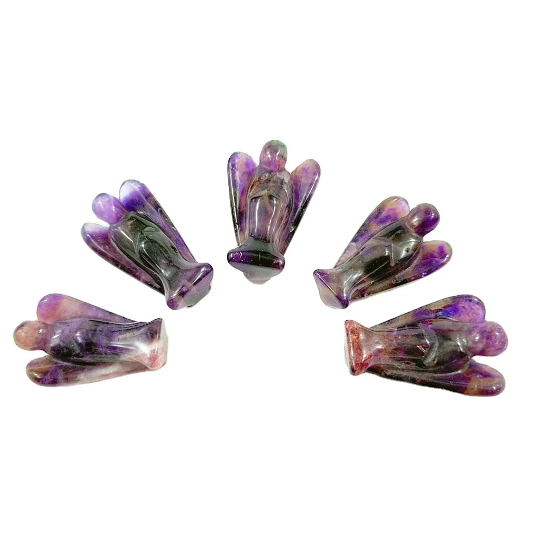 Huiying Natural 2 Inch Amethyst Angel Animal Carving for Sale Crafts