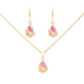 Gold /Platinum Plated Jewelry Set for Women Zircon Drop Shape Pendant Necklace and Earring Sets Fashion Jewelry Set Charm Girls