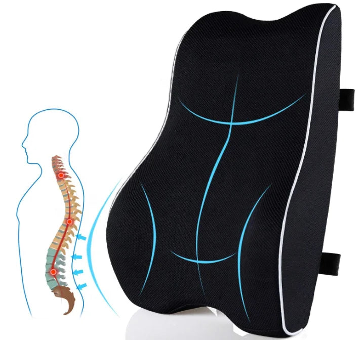 Lumbar Support Pillow for Office Chair Memory Foam Cushion with Updated 3D Mesh Cover for Back Pain Relief