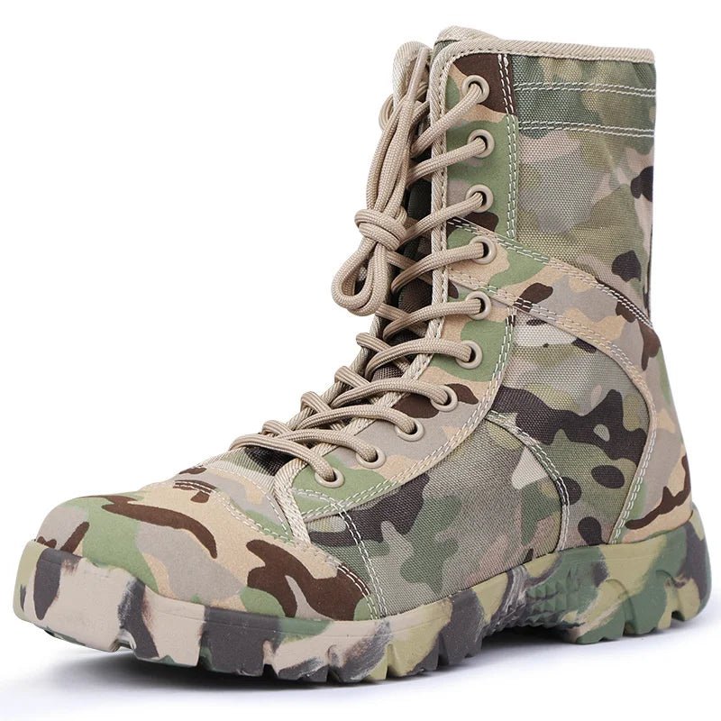 Outdoor Lightweight Breathable Desert Waterproof Hiking Work Shoes Men's Tactical Boots