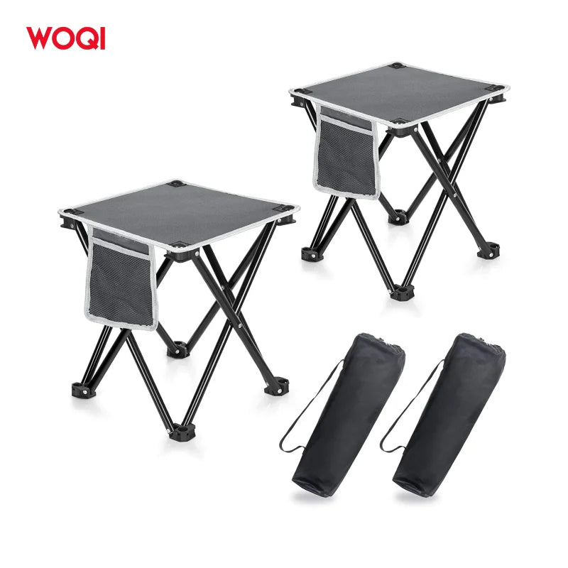 WOQI Steel Frame 600D Oxford Folding Light Weight Portable Camping Stool Fishing Chair Mini Beach Chair MegaBDM