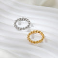 High End 18K Gold Plated Rope Rings for Women Stainless Steel Rings for Women