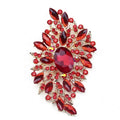 Alloy Colored Glass Rhinestone Bridal Brooch Pins Large Crystal Glass Flower Brooches for Fashion Jewelry Women Wedding