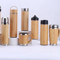 Wholesale Eco-Friendly Vintage Design Bamboo 304 Stainless Steel Travel Coffee Mug 350ml Lid Drinkware for Business Gifts