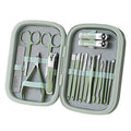 Upgrades 18PCS Professional Stainless Steel Nail Clipper Travel  White Grooming Kit Manicure & Pedicure Set
